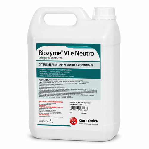 Detergente enzimático Riozyme IV 5 litros - Rioquímica